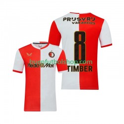 Camiseta de Fútbol Feyenoord Rotterdam Quinten Timber 8 2025-2026 Primera Equipación Manga Corta Hombre