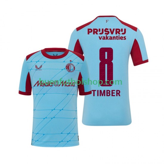 Camiseta de Fútbol Feyenoord Rotterdam Quinten Timber 8 2025-2026 Tercera Equipación Manga Corta Hombre