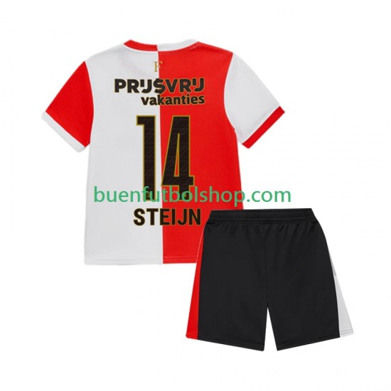 Camiseta de Fútbol Feyenoord Rotterdam Sem Steijn 14 2025-2026 Primera Equipación Manga Corta Niño