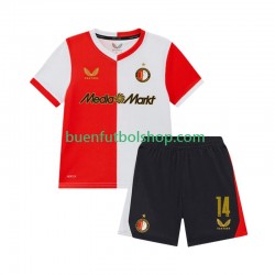 Camiseta de Fútbol Feyenoord Rotterdam Sem Steijn 14 2025-2026 Primera Equipación Manga Corta Niño