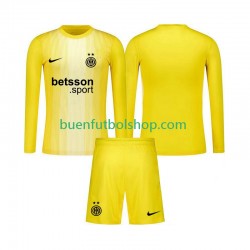 Camiseta de Fútbol Inter Milan Portero 2025-2026 Segunda Equipación Manga Larga Niño