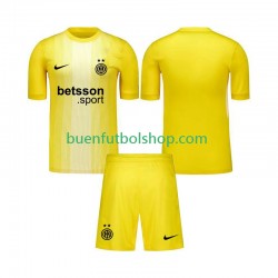 Camiseta de Fútbol Inter Milan Portero 2025-2026 Segunda Equipación Manga Corta Niño