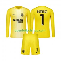 Camiseta de Fútbol Inter Milan Portero Yann Sommer 1 2025-2026 Segunda Equipación Manga Larga Niño
