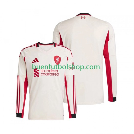 Camiseta de Fútbol Liverpool 2025-2026 Segunda Equipación Manga Larga Hombre