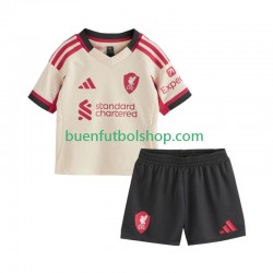 Camiseta de Fútbol Liverpool 2025-2026 Segunda Equipación Manga Corta Niño