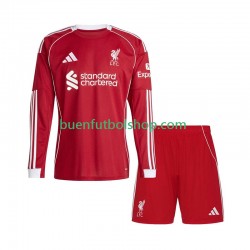Camiseta de Fútbol Liverpool 2025-2026 Primera Equipación Manga Larga Niño