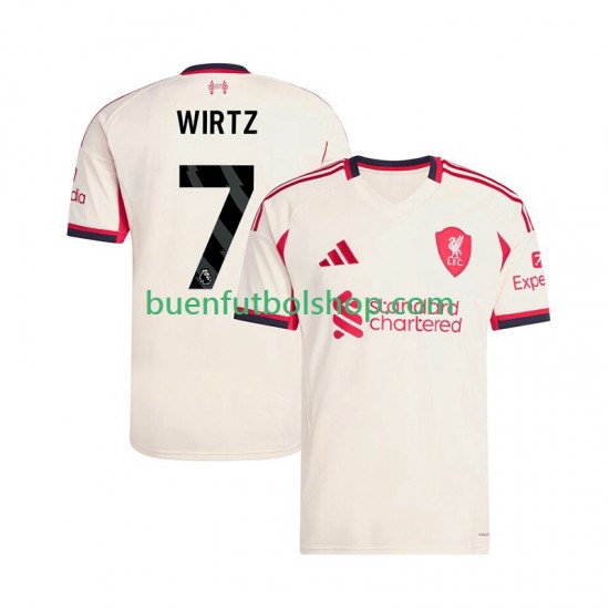 Camiseta de Fútbol Liverpool Florian Wirtz 7 2025-2026 Segunda Equipación Manga Corta Hombre