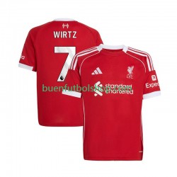 Camiseta de Fútbol Liverpool Florian Wirtz 7 2025-2026 Primera Equipación Manga Corta Hombre