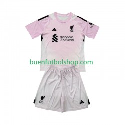 Camiseta de Fútbol Liverpool Portero 2025-2026 Tercera Equipación Manga Corta Niño