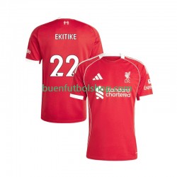 Camiseta de Fútbol Liverpool Hugo Ekitike 22 2025-2026 Primera Equipación Manga Corta Hombre