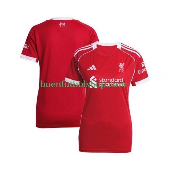 Camiseta de Fútbol Liverpool 2025-2026 Primera Equipación Manga Corta para Mujer