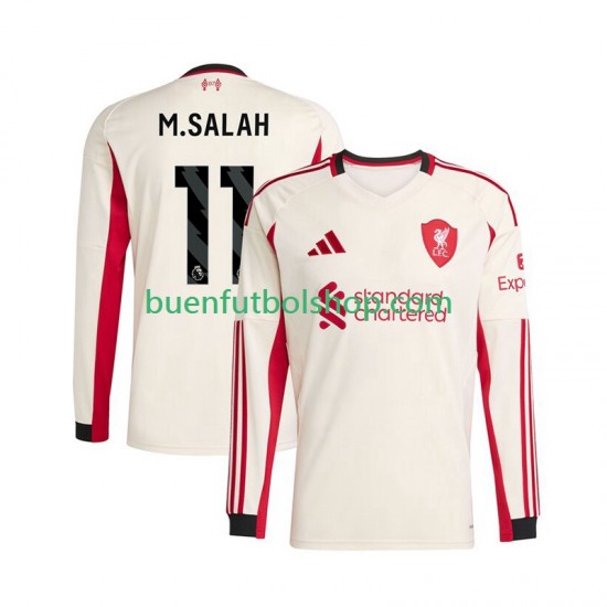 Camiseta de Fútbol Liverpool Mohamed Salah 11 2025-2026 Segunda Equipación Manga Larga Hombre