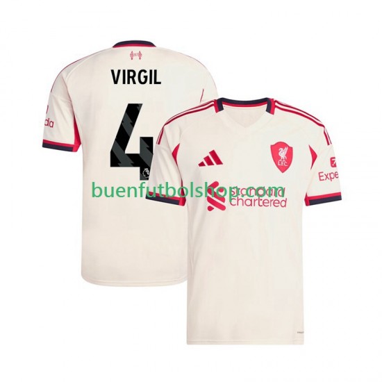 Camiseta de Fútbol Liverpool Virgil van Dijk 4 2025-2026 Segunda Equipación Manga Corta Hombre