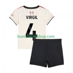 Camiseta de Fútbol Liverpool Virgil van Dijk 4 2025-2026 Segunda Equipación Manga Corta Niño