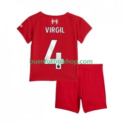 Camiseta de Fútbol Liverpool Virgil van Dijk 4 2025-2026 Primera Equipación Manga Corta Niño