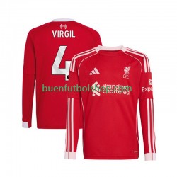 Camiseta de Fútbol Liverpool Virgil van Dijk 4 2025-2026 Primera Equipación Manga Larga Hombre Camiseta de Fútbol Liverpool Virgil van Dijk 4 2025-2026 Primera Equipación Manga Larga Hombre