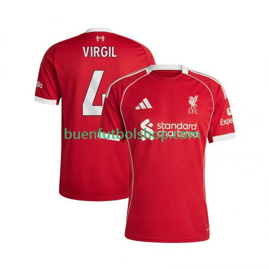 Camiseta de Fútbol Liverpool Virgil van Dijk 4 2025-2026 Primera Equipación Manga Corta Hombre