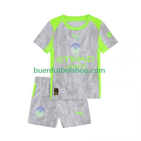 Camiseta de Fútbol Manchester City 2025-2026 Tercera Equipación Manga Corta Niño