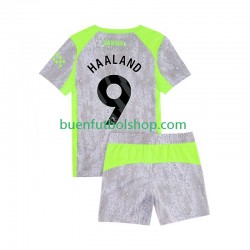 Camiseta de Fútbol Manchester City Erling Haaland 9 2025-2026 Tercera Equipación Manga Corta Hombre Niño