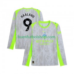 Camiseta de Fútbol Manchester City Erling Haaland 9 2025-2026 Tercera Equipación Manga Larga Hombre