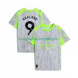 Camiseta de Fútbol Manchester City Erling Haaland 9 2025-2026 Tercera Equipación Manga Corta Hombre
