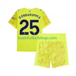 Camiseta de Fútbol Manchester City Portero Gianluigi Donnarumma 25 2025-2026 Tercera Equipación Manga Corta Niño
