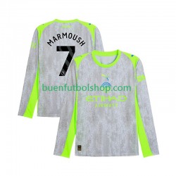 Camiseta de Fútbol Manchester City Omar Marmoush 7 2025-2026 Tercera Equipación Manga Larga Hombre