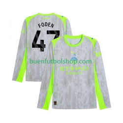 Camiseta de Fútbol Manchester City Phil Foden 47 2025-2026 Tercera Equipación Manga Larga Hombre