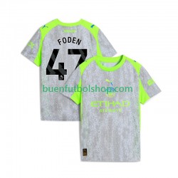 Camiseta de Fútbol Manchester City Phil Foden 47 2025-2026 Tercera Equipación Manga Corta Hombre