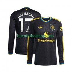 Camiseta de Fútbol Manchester United Alejandro Garnacho 17 2025-2026 Tercera Equipación Manga Larga Hombre