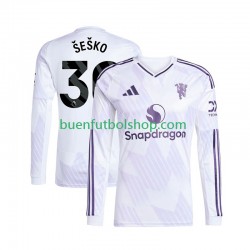 Camiseta de Fútbol Manchester United Benjamin Sesko 30 2025-2026 Segunda Equipación Manga Larga Hombre