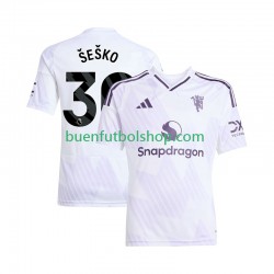 Camiseta de Fútbol Manchester United Benjamin Sesko 30 2025-2026 Segunda Equipación Manga Corta Hombre