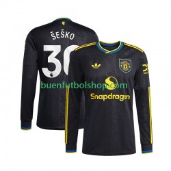 Camiseta de Fútbol Manchester United Benjamin Sesko 30 2025-2026 Tercera Equipación Manga Larga Hombre