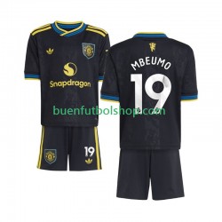 Camiseta de Fútbol Manchester United Bryan Mbeumo 19 2025-2026 Tercera Equipación Manga Corta Niño