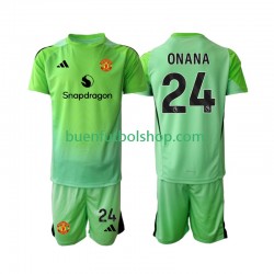 Camiseta de Fútbol Manchester United Portero Andre Onana 24 2025-2026 Cuarta Equipación Manga Corta Niño