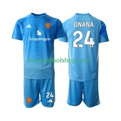 Camiseta de Fútbol Manchester United Portero Andre Onana 24 2025-2026 Primera Equipación Manga Corta Niño