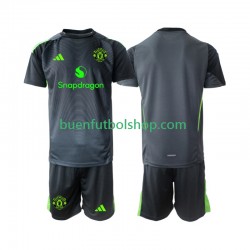 Camiseta de Fútbol Manchester United Portero 2025-2026 Segunda Equipación Manga Corta Niño