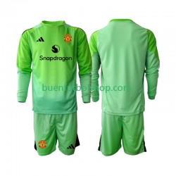 Camiseta de Fútbol Manchester United Portero 2025-2026 Cuarta Equipación Manga Larga Niño