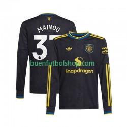 Camiseta de Fútbol Manchester United Kobbie Mainoo 37 2025-2026 Tercera Equipación Manga Larga Hombre