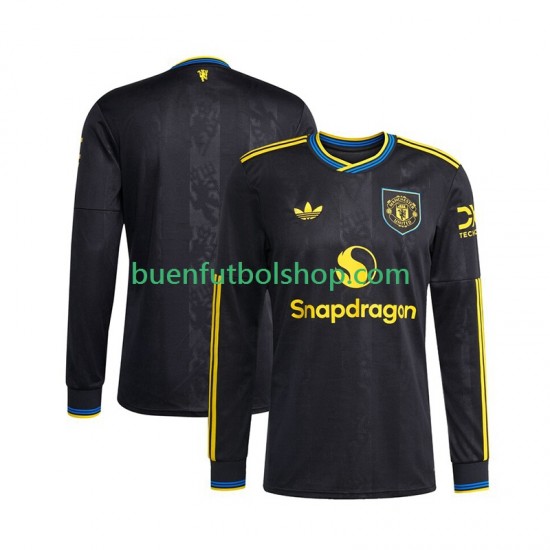 Camiseta de Fútbol Manchester United 2025-2026 Tercera Equipación Manga Larga Hombre