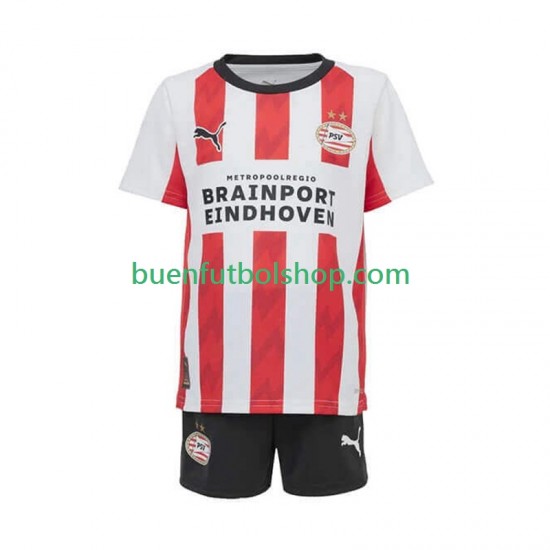 Camiseta de Fútbol PSV Eindhoven 2025-2026 Primera Equipación Manga Corta Niño