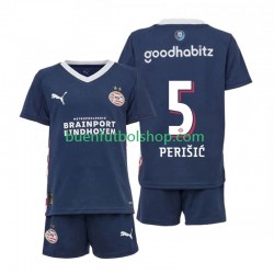 Camiseta de Fútbol PSV Eindhoven Ivan Perisic 5 2025-2026 Segunda Equipación Manga Corta Niño
