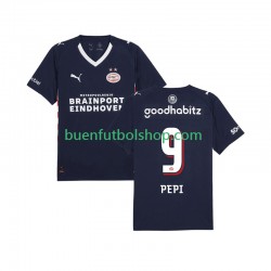 Camiseta de Fútbol PSV Eindhoven Ricardo Pepi 9 2025-2026 Segunda Equipación Manga Corta Hombre