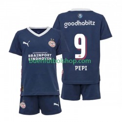 Camiseta de Fútbol PSV Eindhoven Ricardo Pepi 9 2025-2026 Segunda Equipación Manga Corta Niño