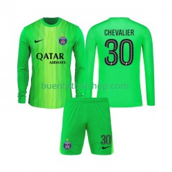 Camiseta de Fútbol Paris Saint-Germain Portero Lucas Chevalier 30 2025-2026 Segunda Equipación Manga Larga Niño