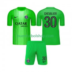 Camiseta de Fútbol Paris Saint-Germain Portero Lucas Chevalier 30 2025-2026 Segunda Equipación Manga Corta Niño