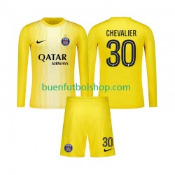 Camiseta de Fútbol Paris Saint-Germain Portero Lucas Chevalier 30 2025-2026 Tercera Equipación Manga Larga Niño