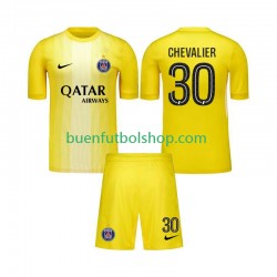 Camiseta de Fútbol Paris Saint-Germain Portero Lucas Chevalier 30 2025-2026 Tercera Equipación Manga Corta Niño