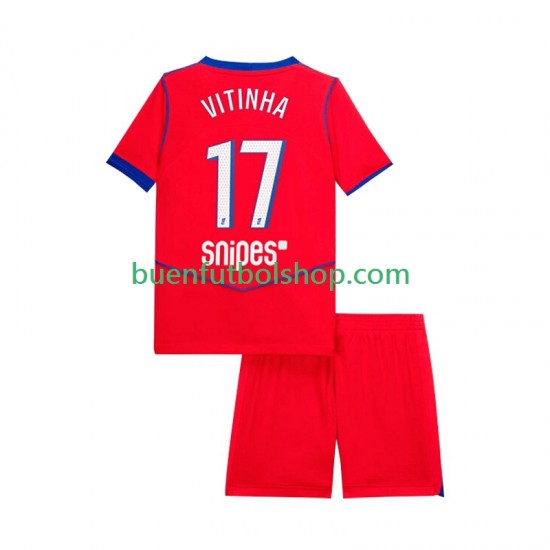 Camiseta de Fútbol Paris Saint-Germain Vitinha 17 2025-2026 Tercera Equipación Manga Corta Niño