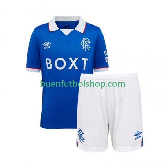 Camiseta de Fútbol Rangers 2025-2026 Primera Equipación Manga Corta Niño